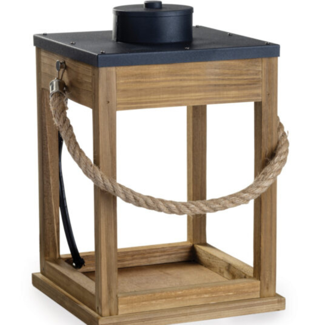 Wood & Rope Lantern Electric Candle Warmer | Flameless Candle